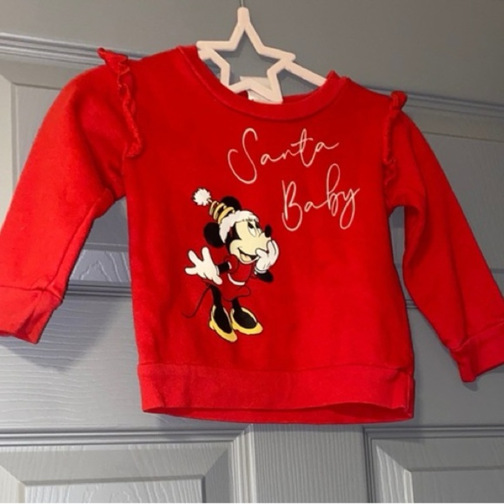 Disney Red Sweat Shirt with Minnie Mouse Size 2T